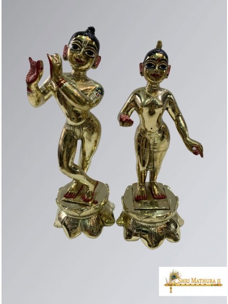 Ashta Dhatu Radha Krishan Brass Statue Murti for Home Temple (5 KG, 25.4 CM)