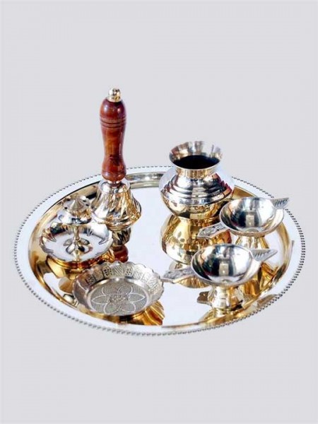 Antique Traditional Brass Pooja Thali