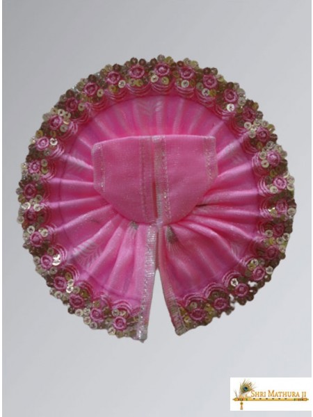 Laddu Gopal Ji Fancy Designer Net Pink Dress/Poshak
