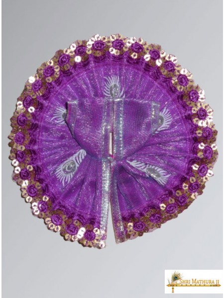 Laddu Gopal Ji Fancy Designer Net Purple Dress/Poshak