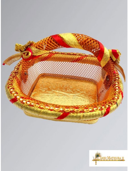 Designer Laddu Gopal Decorative Metal Carry Basket / Tokri / Daaliya