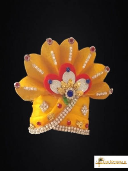 Laddu Gopal Ji Sheshnag Yellow Mukut Pagadi