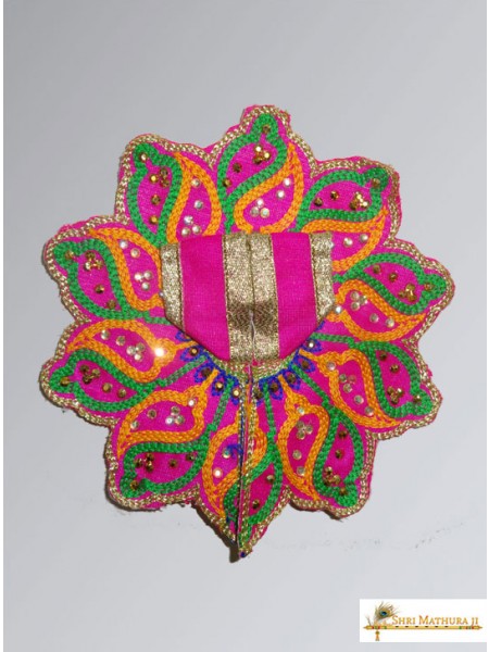 Laddu Gopal Ji Embroidery Shankh Pink Dress/Poshak