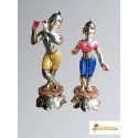 Murti Color Hand Painted Ashta Dhatu Radha Krishan Brass Statue Murti (7.5 KG, 30 CM)