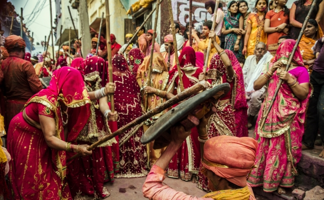 Hindus Celebrate Holi In Dauji Gaon India