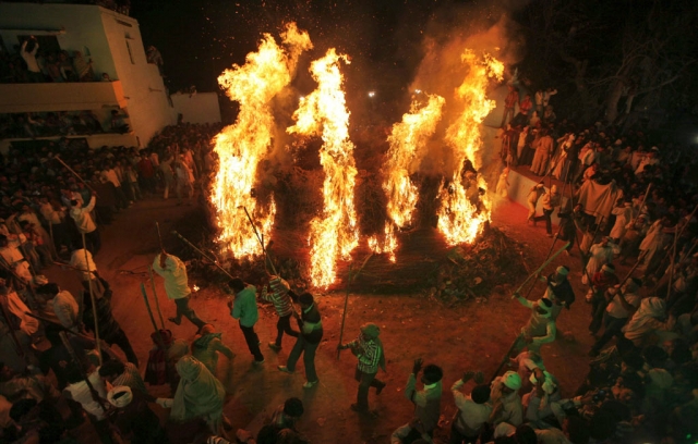 Holi festival in Mathura Gaon