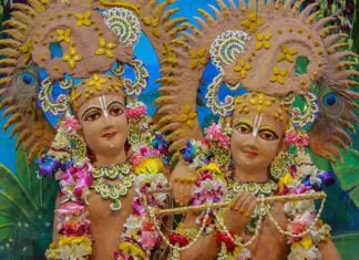 Krishna Balaram Mandir, Iskcon Temple Vrindavan Akshaya Tritiya Sringar Iskcon Temple Vrindavan