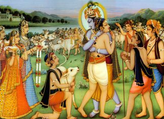 Bhakti Hee Aahlaad Hai Lord Krishna and Sudama in Vrindavan
