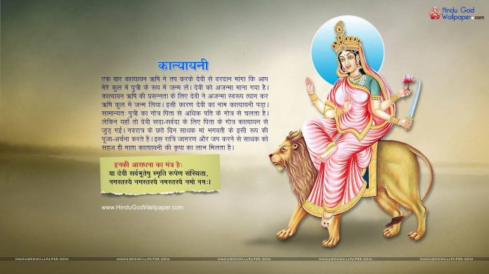 Navratri Ke Chata Din Mata Katyayani Roop Ki Pooja