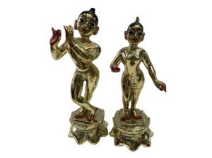 Ashta Dhatu Radha Krishan Brass Statue Murti for Home Temple (5 KG, 25.4 CM)