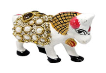 Pair of White Horse Toys for Laddu Gopal Ji Meena Work