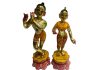 Yellow & Multi Color Hand Painted Pure Brass Radha Krishna Idols Statues (7 KG, 26 CM) Yellow & Multi Color Hand Painted Pure Brass Radha Krishna Idols Statues (7 KG, 26 CM)